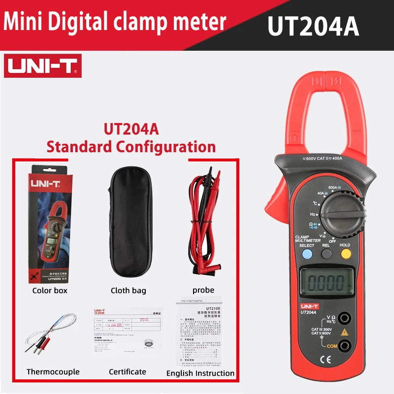 voice volume meter UNI-T UT204 Plus/UT210 Series Clamp Ammeters. Temperature Voltage Tester LCD Digital Current clamp AC/DC NCV True Rms Multimeter loggers tape measure Measurement & Analysis Tools