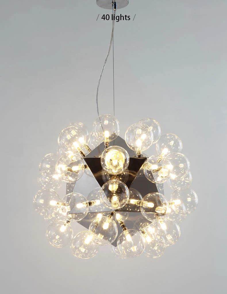 Taraxacum bubbles Pendant Lights Glass Mirror Ball Hanging Lamp Kitchen Modern16