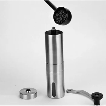 

Mini Hand Coffee Grinder Manual Handmade Coffee Bean Burr Grinders Mill Kitchen Tool Grinders Silver Mini Practic Kitchen Tool
