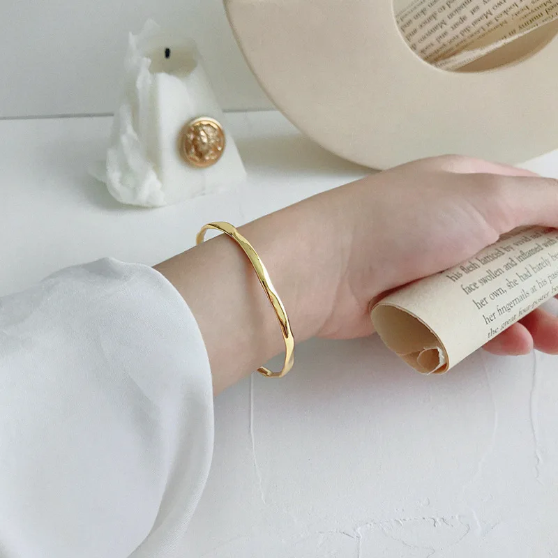 Goedkoop EDS Zilver 925 Vrouwen Fashion Armbanden Bangles 925 Sterling Zilveren Manchet Armband Gouden Armbanden Vrouwen Koreaanse Mode sieraden