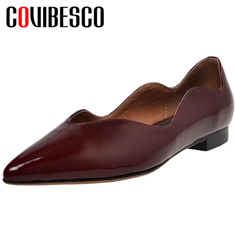 

COVIBESCO Fashion New Arrival Women Pumps Cow Patent Leather Spring Autumn Office Shallow Pointed Toe Square Heels Shoes Woman