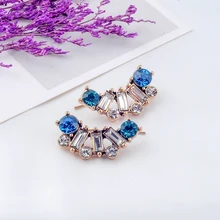 Абстрактные цветные Кристальные геометрические стеклянные серьги-гвоздики для женщин, подарки, модные ювелирные изделия