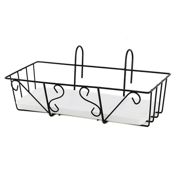 

Iron Art Suspension Flower Rack Type Railing Flower Rack Rectangle Flowerpot Frame Balcony Grow Vegetables