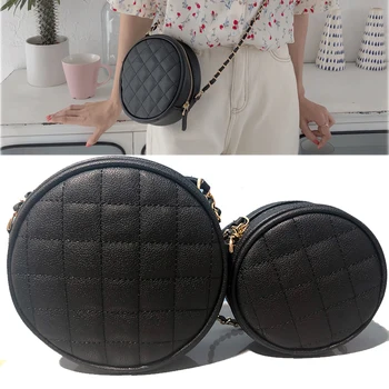 

Ladies Round Bag Woman's Chain Strap Circle Medium Handbag 2 size