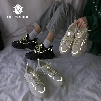 

2020 New Women sneakers Fashion Autumn women Casual Shoes Breathable Women Platform Dad Shoes Sneakers Reflective sneaker