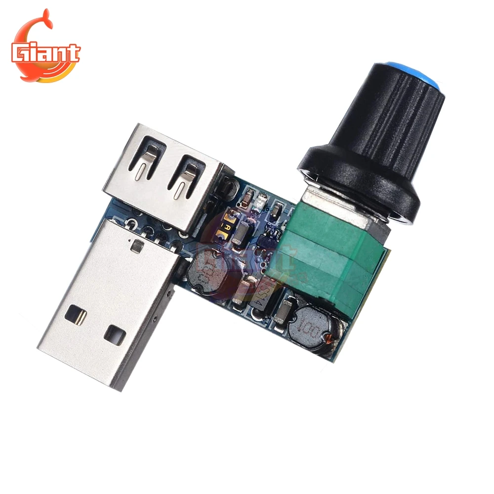 USB контроллер скорости вентилятора плата 5 В до 12 В бесступенчатый модуль управления вентилятором регулируемый потенциометр Мужской Женский адаптер