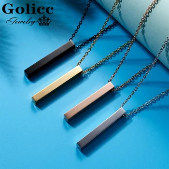 

Golicc 3 Kleuren Bar Ketting Aangepaste Naam Ketting Gepersonaliseerde 4 Zijdig Ketting Custom Hangers Cadeau Voor Moeder