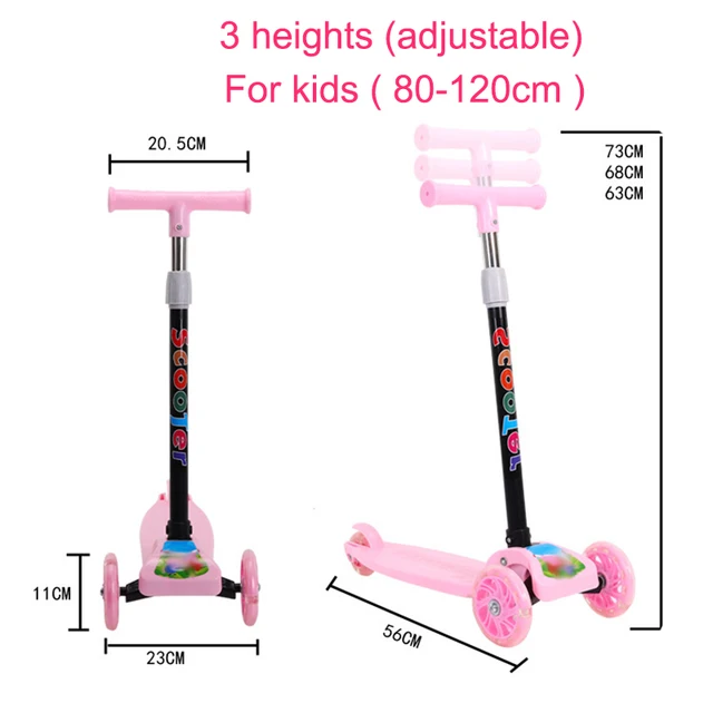 Boys Girls Scooter Silent wheel Light up toys Wear resistant wheel Children car toy 3 heights Portable Kids gift Sport toy Bicycle 4