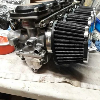 

55mm ID Black High Performance Motorcycle Parts Pod Air Filter Cleaner Black X2 High-quality Metal Motorcycle Filters