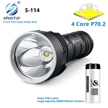 S114 Super Heldere Led Zaklamp 4 Core XHP70.2 Led Zaklamp Tactische Waterdichte Camping Jacht Licht Ultra Heldere Lantaarn S114 Super Heldere Led Zaklamp 4 Core XHP70.2 Led Zaklamp Tactische Waterdichte Camping Jacht Licht Ultra Heldere Lantaarn