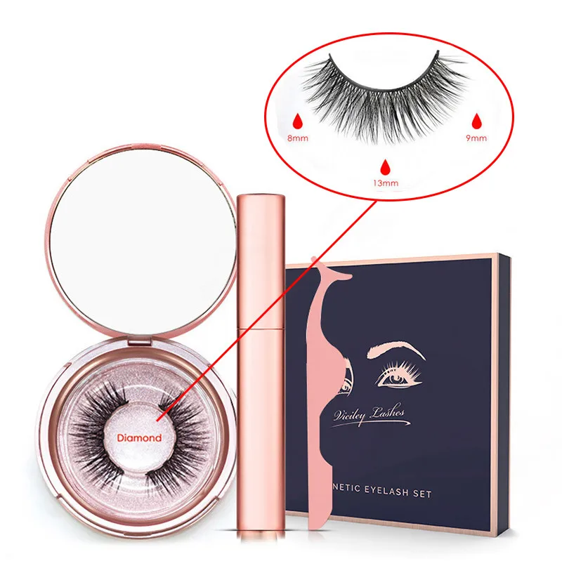 Liquid Magnetic Eyeliner Set And Magnetic False Eyelashes Tweezer Magnetic Eyeliner Waterproof Long Lasting Eyeliner Eyelashes