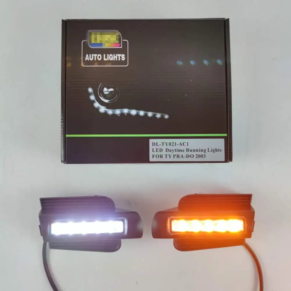 

LED Daytime Running Light for Toyota Prado 120 LC120 GRJ120 Land cruiser 2003-2009 Fog lamp drl bumper light with siganls