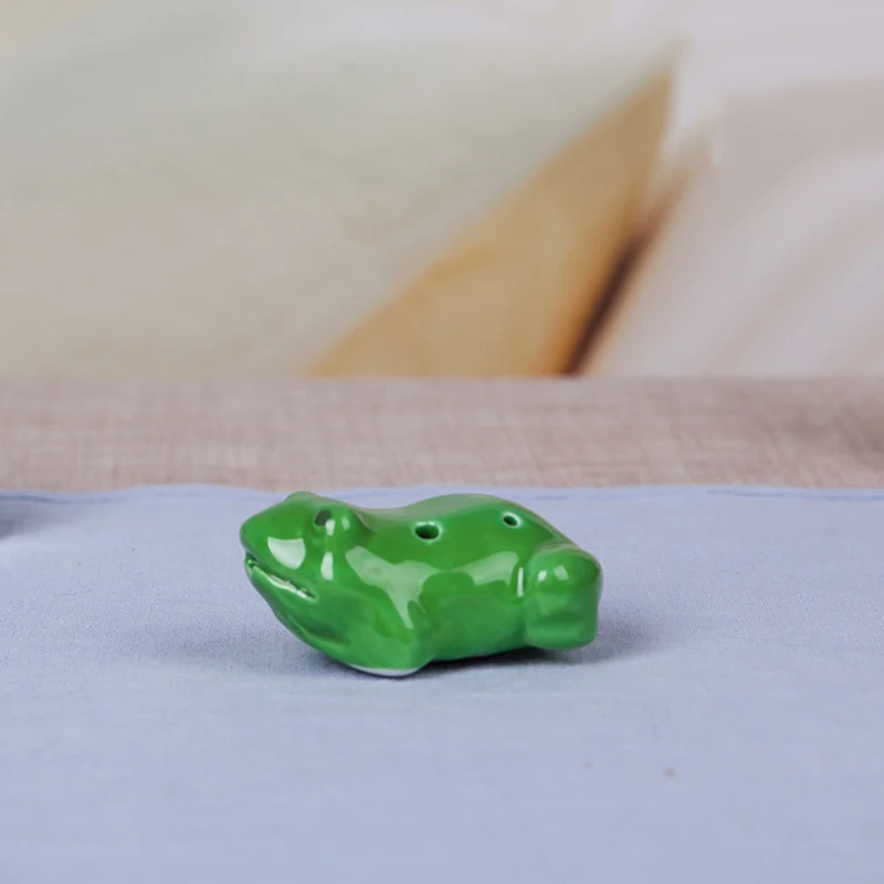 Ocarina 6 Hole Frog Small Ocarina Alto C Tone Beginner Tourist Souvenir Teaching Toys Ceramic Pendant