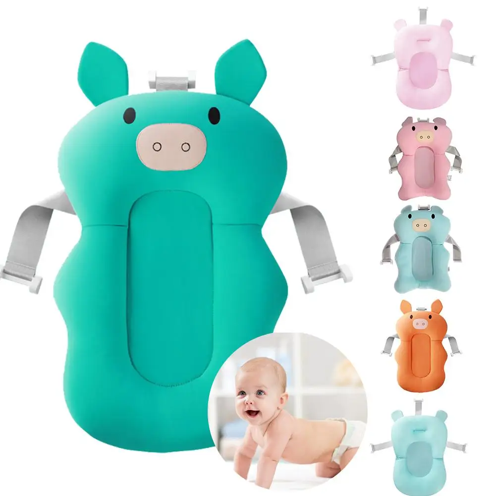 

Baby Shower Bath Tub Pad Non-Slip Bathtub Seat Support Mat Newborn Safety Security Bath Support Cushion Foldable Soft Pillow