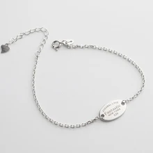 S925 стерлингового серебра простой Tab браслет Вечная любовь фантастический Нью-Йорк 520 для женщин в подарок