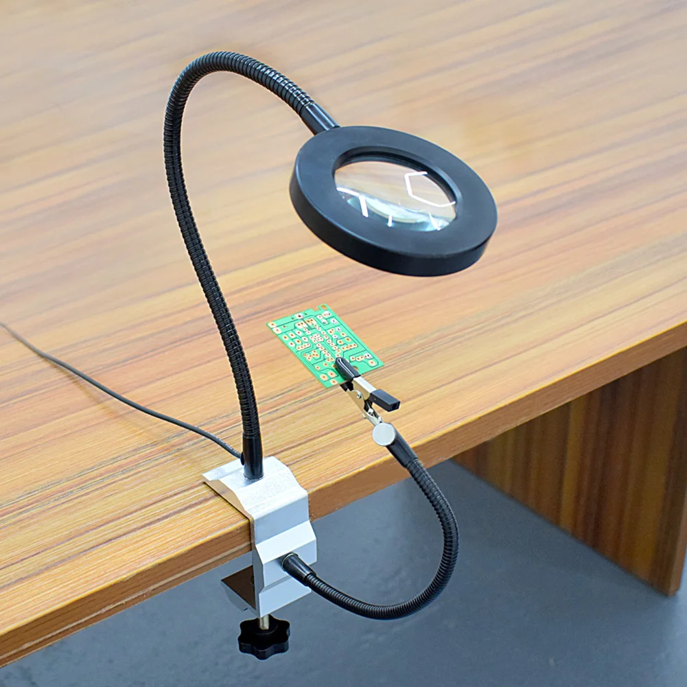 Инструмент USB интерфейс простота в эксплуатации практичная паяльная станция Led 3X лупа алюминиевый сплав стабильная Гибкая рукоятка тиски, стол зажим