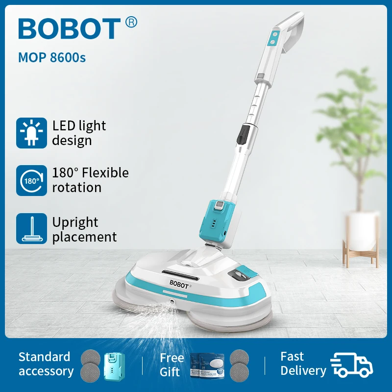 Беспроводная электрическая швабра BOBOT 8600s ручная с экономией времени и усилий