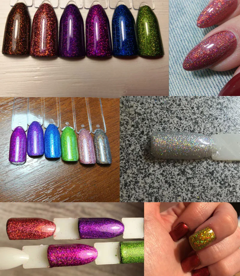 Nail Powder Nail Glitter Nail Pigment Nail Decoration Nail Flakes 24 Color 50G Holographics Laser Glitter Silver Pink Chrome Dust Sequins DIY Polish