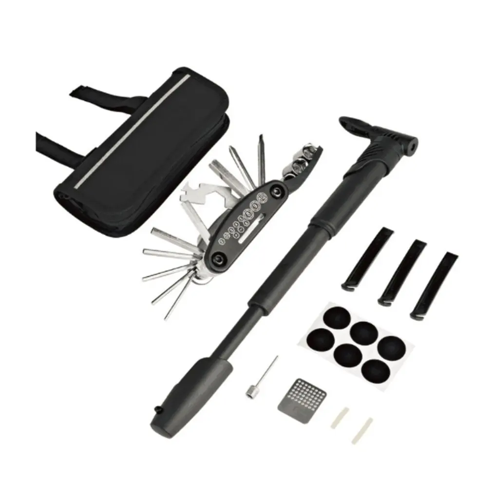

Tl33 Bicycle Tool Bag Multi-Function Folding Tire Repair Kits Multifunctional Kit Set With Pouch Pump For Bike Bicycle