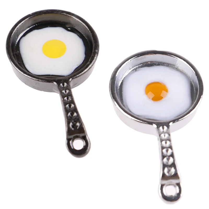 Miniature Dollhouse Fry Pan With Eggs 1:12 Scale New 