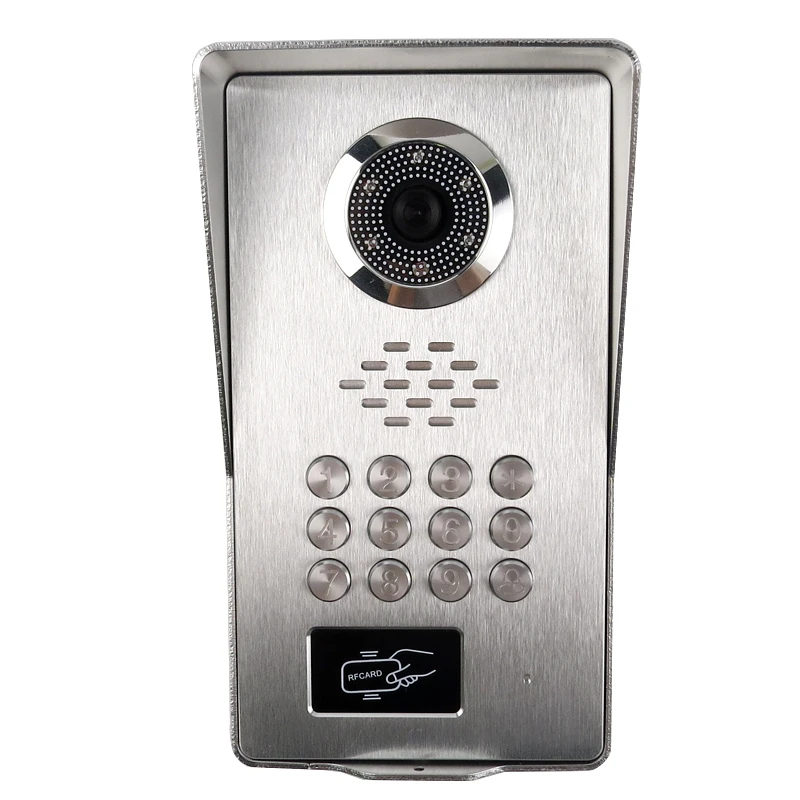 " сенсорный белый монитор видео домофон система+ Водонепроницаемый RFID код клавиатура разблокировка дверной Звонок камера