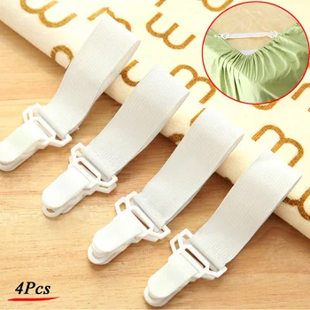 

4Pcs/Set Super Useful Elastic Bed Sheet Clip Fasteners Fixing Slip-Resistant Belt Mattress Cover Blankets Grippers Holder