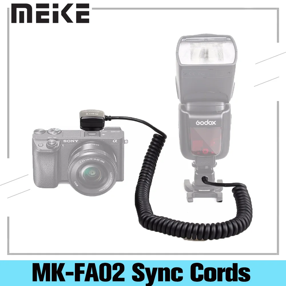 Meike MK FA02 TTL Multi Interface Hot Shoe Flash Sync Cable Cord for