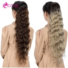 26 Inch Long Hair Ponytail Extensions Drawstring Ponytail Clip For Women Body Wave Colored Hair Extensions Sleek Ponytail