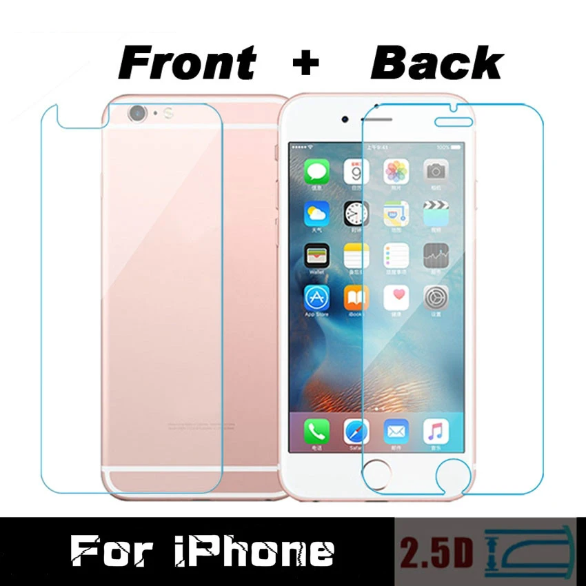 2.5D 9H передняя + задняя крышка из закаленного стекла для iPhone 5 5S SE 6 6G 6S 7 8 Plus X Xs Max XR