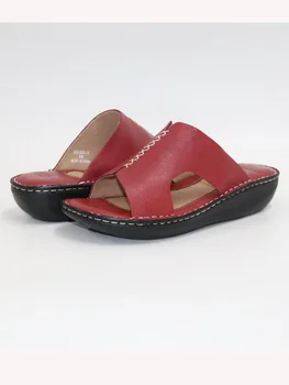 

Leather women's slippersSummer women's sandalsComfortable women's shoesHigh quality outdoor slippers Thick bottom slippers