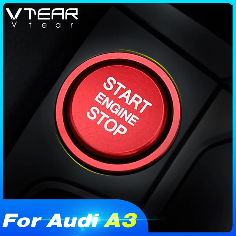 

Vtear for Audi A3 Q5 A4 A6 start switch button decorative ring circle trim aluminum engine key start button interior mouldings