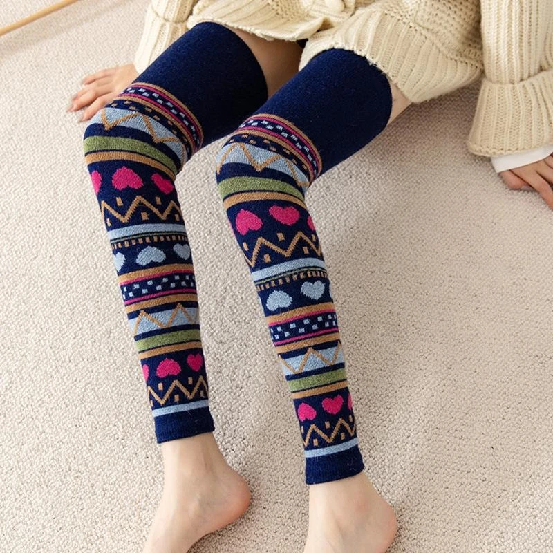 Calentadores de piernas cálidos para mujer, calcetines hasta la rodilla, puños para botas, polainas, para niñas, medias calentadoras, moda de invierno|Calientapiernas| - AliExpress