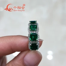 Émeraude Muzo hydrothermique, couleur vert foncé, 5mm de forme carrée, 925 argent, émeraude avec moissanite, pour mariage