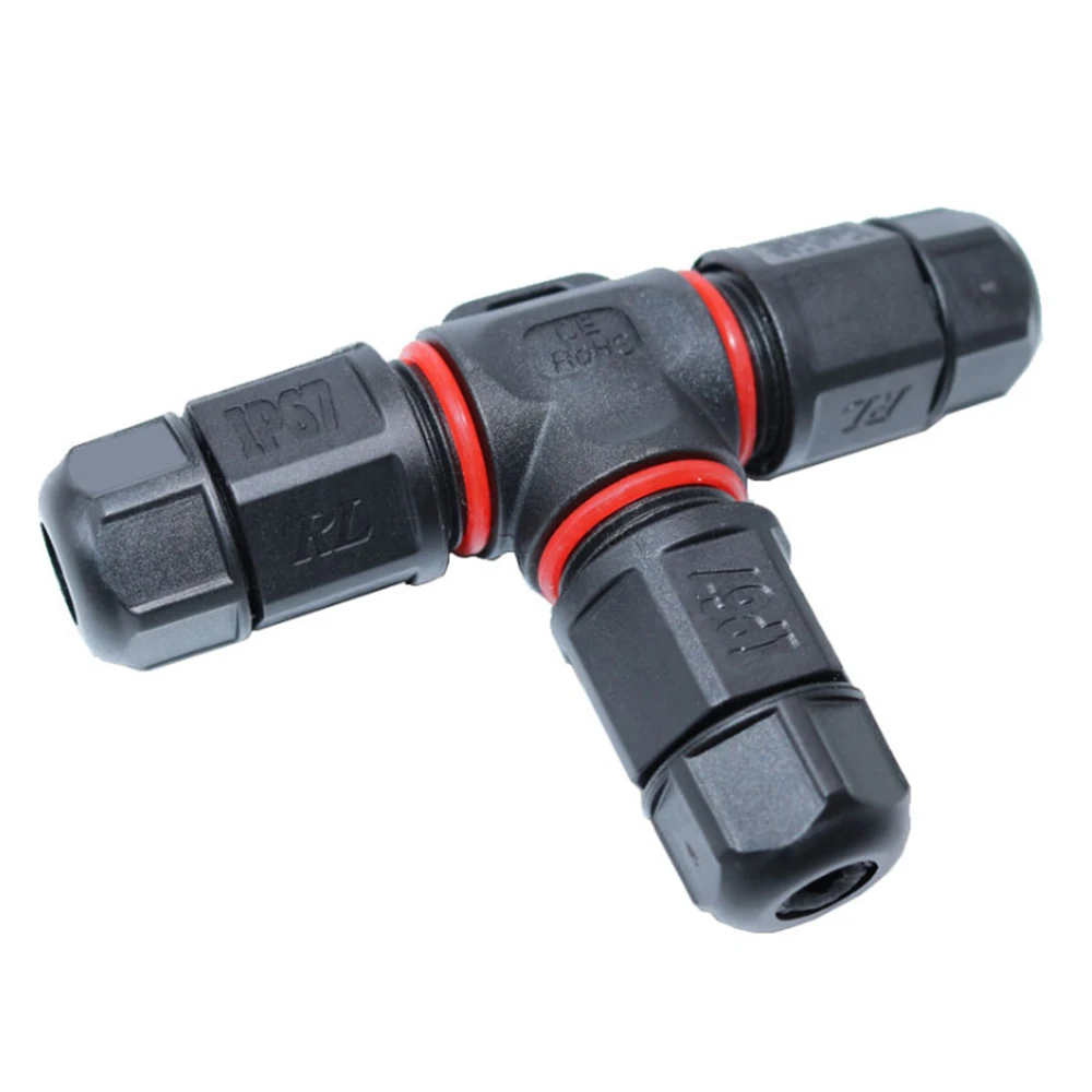 

1Pcs IP67 3PIN T Type Waterproof Connector 250V 24A Quick Cable Gland Sleeve Connector