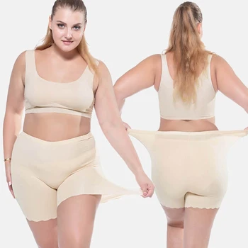 

XL-3XL Safety Pants For Women Cotton Material Boxer Shorts Plus Large Big Size Women'S Thread Wave Stripe Pants Underwear New