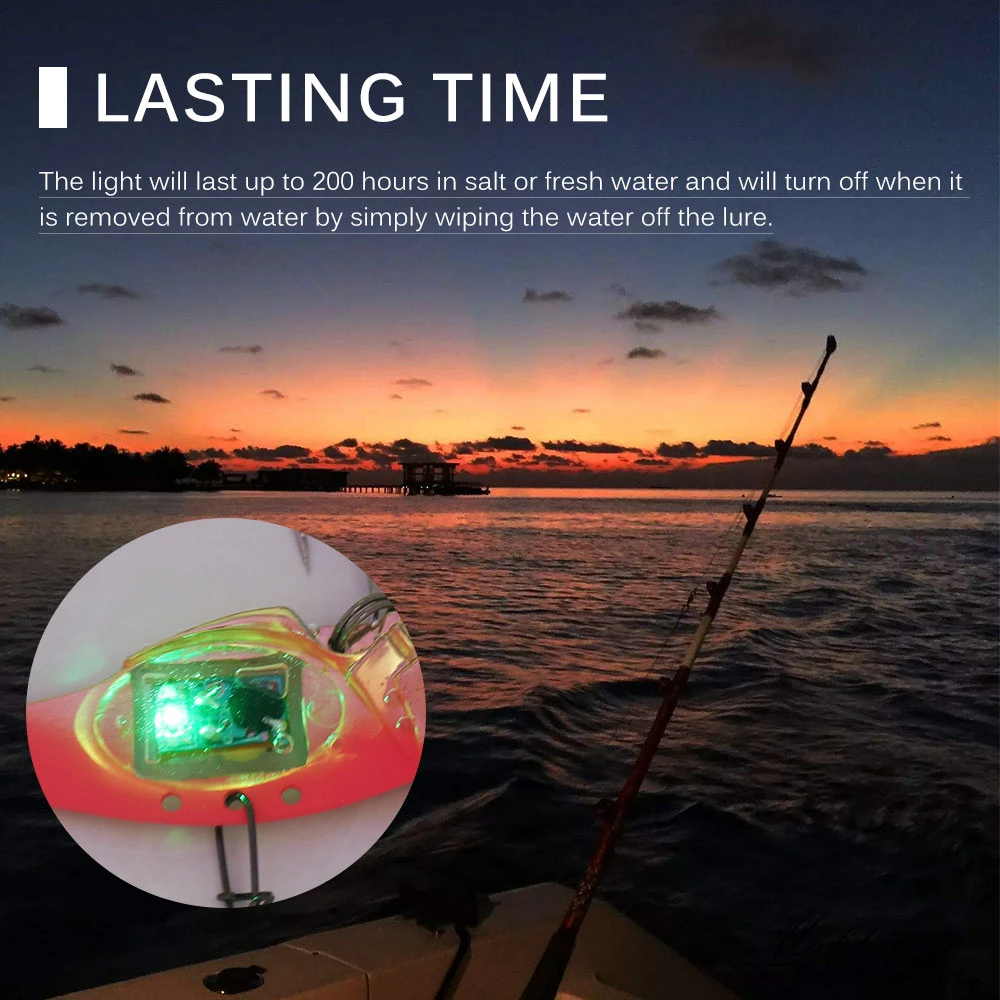 C-LARSS 8cm Metal Electronic Vibration Bait Fake Bait Fish Hook with LED Light