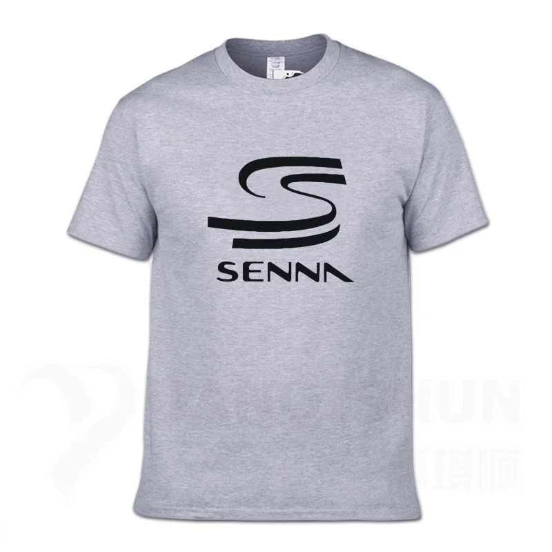Мужская футболка HERO F1 AYRTON SENNA, мужские футболки, мужская хлопковая футболка с коротким рукавом, Мужская Футболка, большой размер, Camiseta Hombre - Цвет: Gray 2