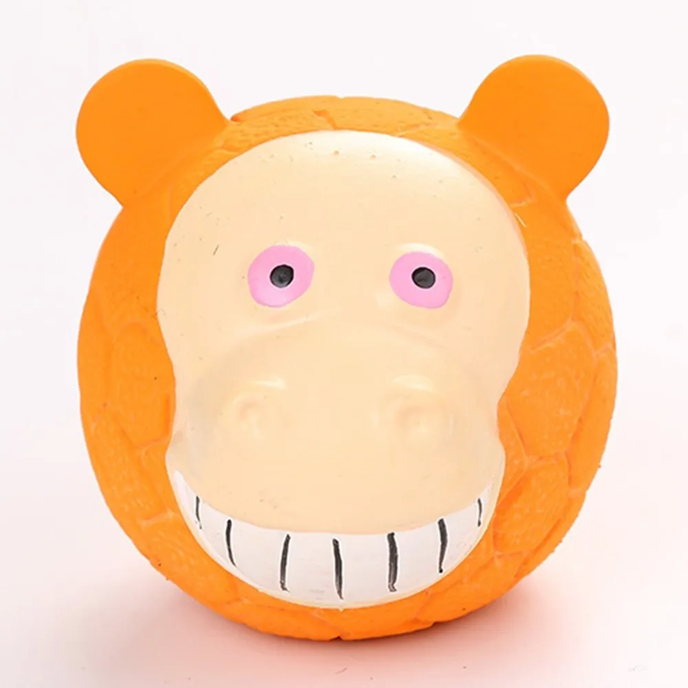 Funny Pet Dog Puppy Squeak Toy Cartoon Cute Ball Shaped Animals Squeaky