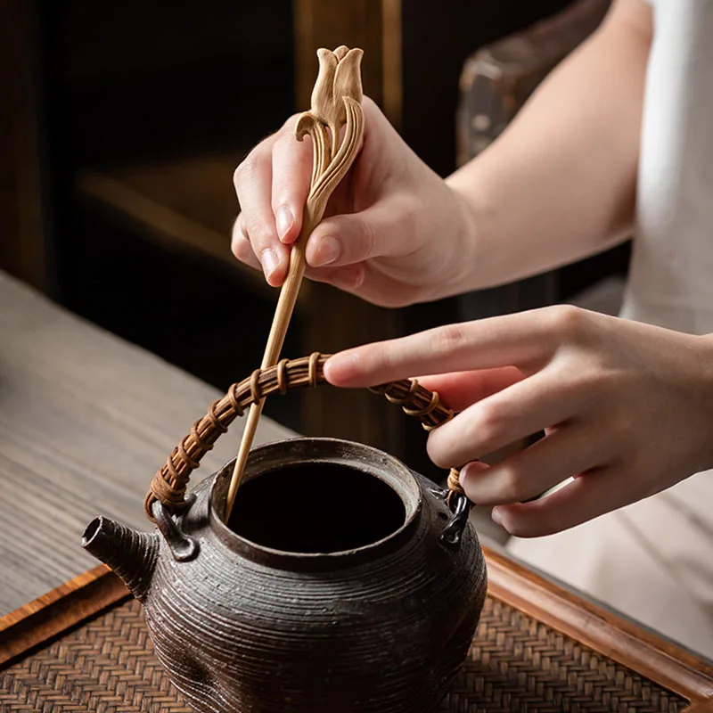 1pcs Bamboo tea needle Six Gentlemen Kung Fu tea set lotus accessori Puer Tea Needle tea needle set