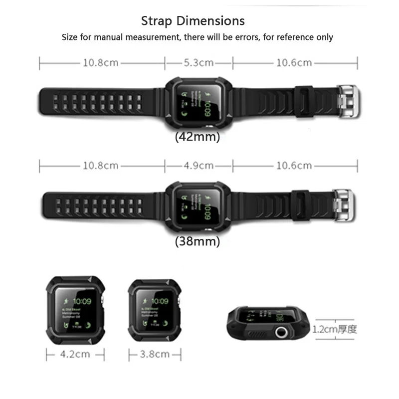 Fohuas ТПУ резиновый ремешок для часов с прочный Защитный чехол для Apple Watch Series 5 4 3 2 1 наручных часов iwatch 38/42 мм ремешок браслет Рамка