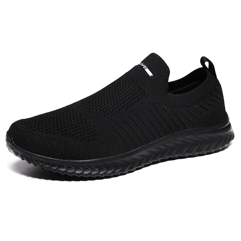 Новые мужские кроссовки для улицы Беговая обувь дышащая Спортивная обувь для взрослых; нескользящая удобная сетчатая спортивная обувь большой Размеры - Цвет: Black