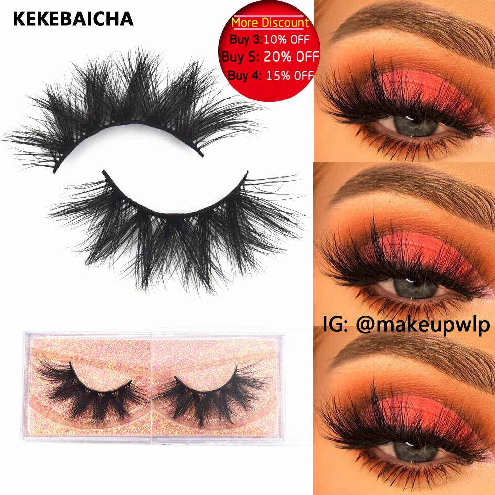 

3D Mink Lashes False Eyelashes Fluffy Thick Cross Dramatic Eyelashes Eye Lashes Reusable Wispy Eyelash Extension Makeup 6D Lash