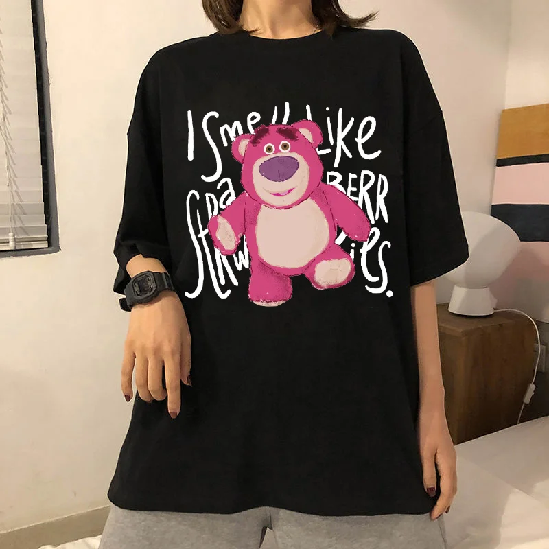 Disney модные История игрушек 3 мультфильм Lotso рисунок футболки женские розовые с