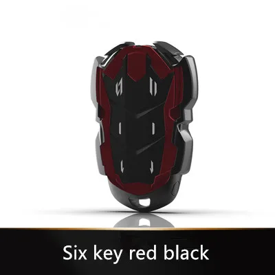 DIY автомобильный чехол для ключей для Cadillac XTS CTS CT6 ATS SRX CT6 XT5 XT4 escalade аксессуары - Название цвета: Six key black red