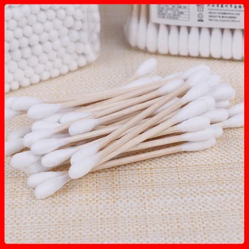 

CC004 300pcs Cotton Swab Makeup Remover Cotton Swabs Ears Face Cleaning Wooden Swabs One Time Facial Beauty Cosmetics
