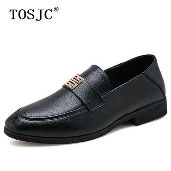 

TOSJC Fashion Men Oxfords Breathable Leather Penny Loafers Slip-on Formal Shoes Office Business Shoes for Man Soft Wedding Shoes