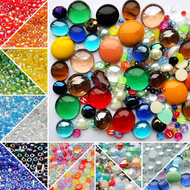 100g Colorful Mixed Round Mosaic Tiles Stones For Crafts Transparent Glass  Gems Beads For Puzzle Art Jewelry Making Supplies - Mosaic Making -  AliExpress