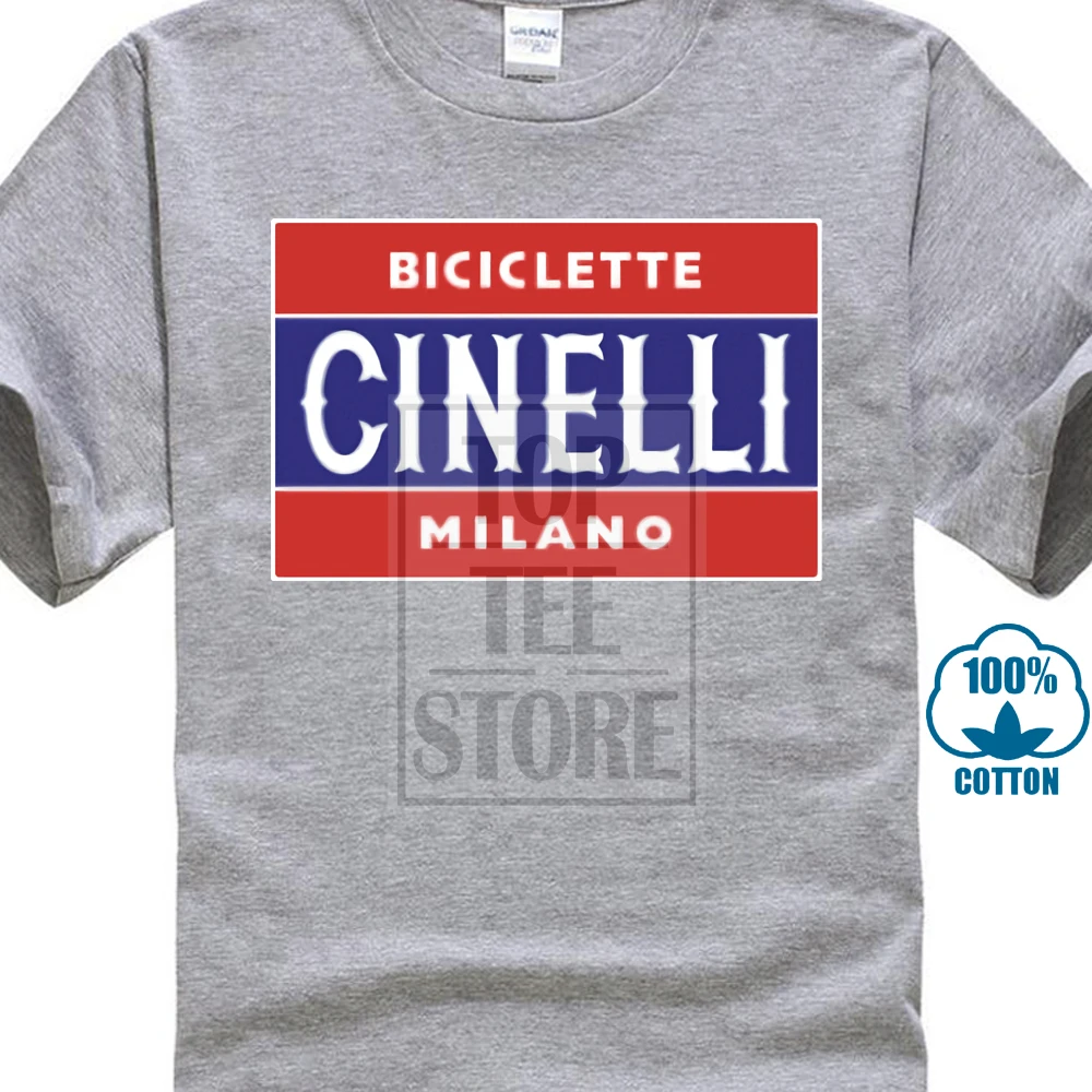 Новая крутая велосипедная Ретро Biciclette Cinelli Milano Мужская Черная Футболка размер S 4Xl 016820 - Цвет: Серый