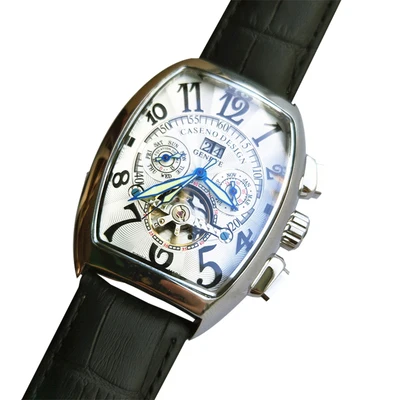 Для мужчин Tourbillon автоматические механические часы водонепроницаемый Квадратный Циферблат Бизнес Мужские наручные часы Relogio Automatico Masculino
