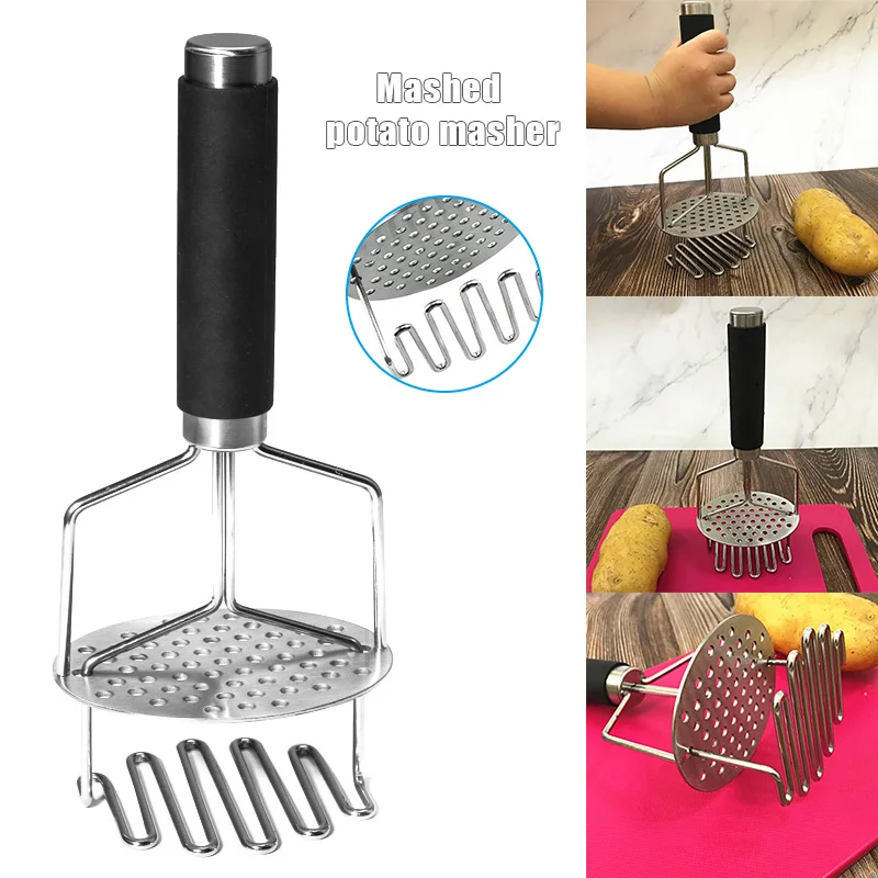 

Newly Stainless Steel Potato Masher with Handle Retractable Spring DIY Mashed Potatoes Easy to Use Tool XSD88